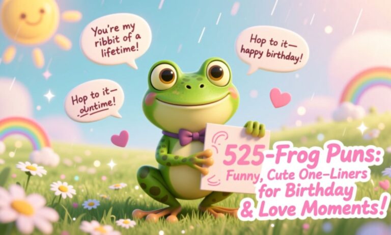  525+Frog Puns: Funny, Cute One-Liners for Birthday & Love Moments
