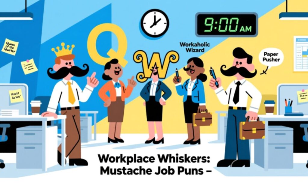 Workplace Whiskers: Mustache Job Puns